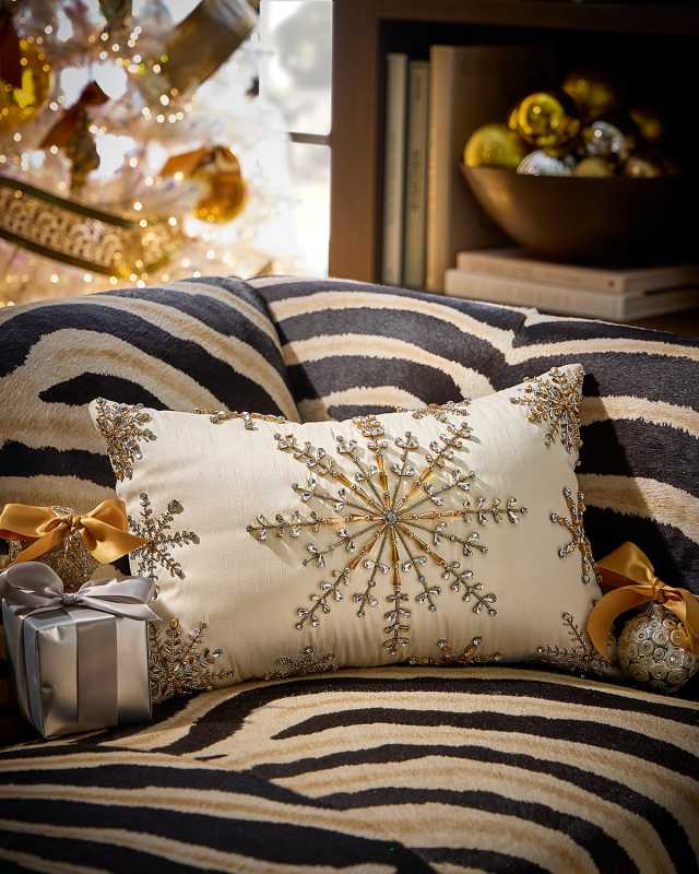 Snowflake Lumbar Pillow, 22" x 15"